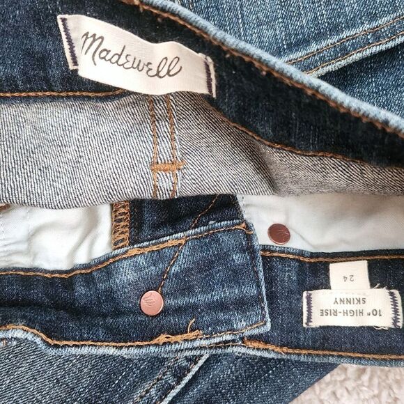Madewell Petite 10" High-Rise Skinny Jeans: Cutout Tulip Hem Edition Size 24 - Picture 6 of 8